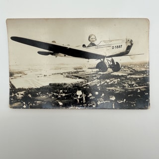 Fotomontage-Postkarte Flugzeug D-1887, Deutschland ~1930