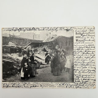 Ansichtskarte Berlin Hochwasser 1902, Hauseinsturz Gerichtstraße