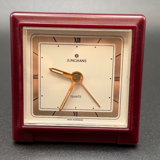Junghans Reisewecker Vintage, Klappuhr Bordeaux, Quarz