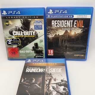 PS4 Spiele-Set: Resident Evil 7, CoD Infinite Warfare, Rainbow Six Siege