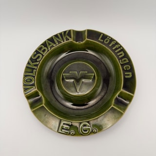 Wittekind Keramik-Aschenbecher 1970er, dunkelgrün, Vintage